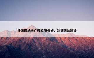 沙湾网站推广哪家服务好，沙湾网站建设