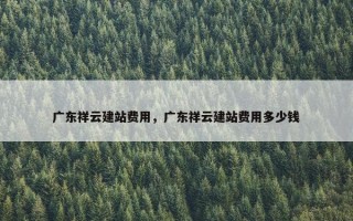 广东祥云建站费用，广东祥云建站费用多少钱