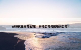 蚌埠优化推荐公司？ 蚌埠公司拓展培训公司？