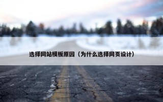 选择网站模板原因（为什么选择网页设计）