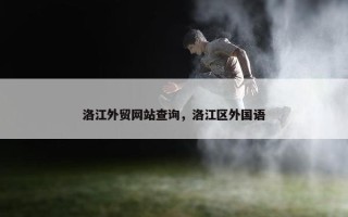洛江外贸网站查询，洛江区外国语