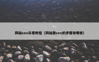 网站seo从零教程（网站做seo的步骤有哪些）