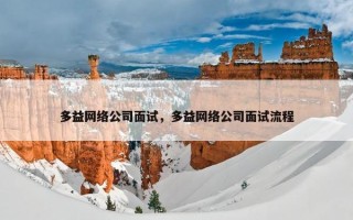 多益网络公司面试，多益网络公司面试流程