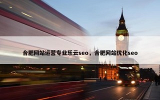 合肥网站运营专业乐云seo，合肥网站优化seo