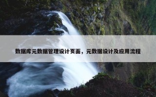 数据库元数据管理设计页面，元数据设计及应用流程