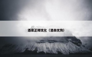 酒泉正规优化（酒泉优势）