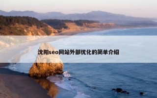 沈阳seo网站外部优化的简单介绍