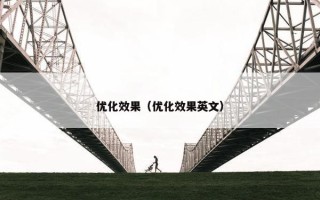 优化效果（优化效果英文）