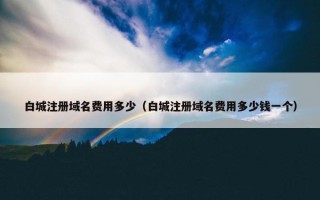 白城注册域名费用多少（白城注册域名费用多少钱一个）