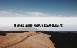 随机域名注册器（随机域名注册器怎么用）