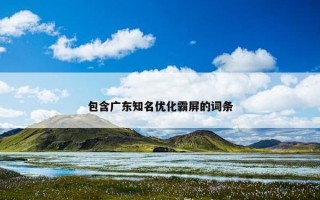 包含广东知名优化霸屏的词条