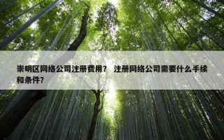 崇明区网络公司注册费用？ 注册网络公司需要什么手续和条件？