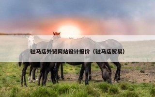驻马店外贸网站设计报价（驻马店贸易）