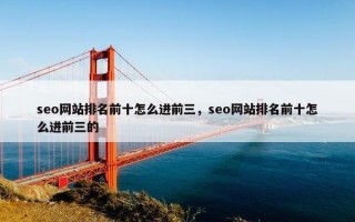 seo网站排名前十怎么进前三，seo网站排名前十怎么进前三的