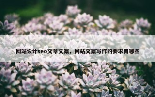 网站设计seo文章文案，网站文案写作的要求有哪些