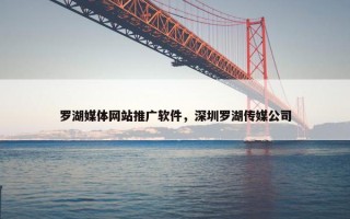 罗湖媒体网站推广软件，深圳罗湖传媒公司