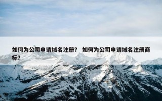 如何为公司申请域名注册？ 如何为公司申请域名注册商标？