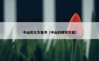中山优化方案书（中山的规划方案）