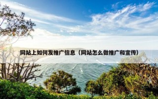 网站上如何发推广信息（网站怎么做推广和宣传）