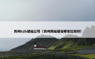 苏州b2b建站公司（苏州网站建设哪家比较好）