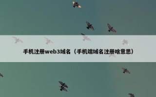 手机注册web3域名（手机端域名注册啥意思）