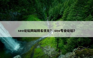 seo论坛网站排名优化？ seo专业论坛？