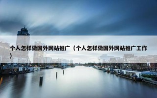 个人怎样做国外网站推广（个人怎样做国外网站推广工作）