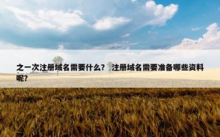 之一次注册域名需要什么？ 注册域名需要准备哪些资料呢？