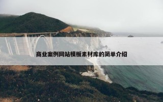 商业案例网站模板素材库的简单介绍