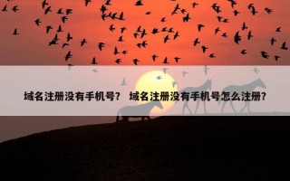 域名注册没有手机号？ 域名注册没有手机号怎么注册？