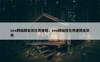 seo网站排名优化快速排，seo网站优化快速排名软件