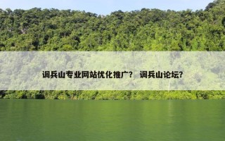 调兵山专业网站优化推广？ 调兵山论坛？