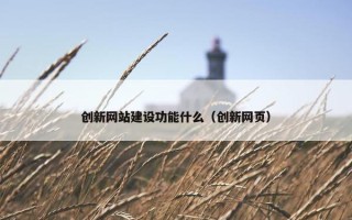 创新网站建设功能什么（创新网页）