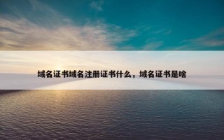 域名证书域名注册证书什么，域名证书是啥