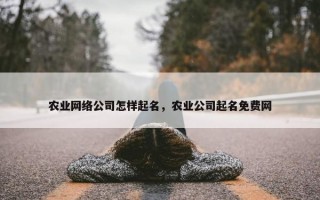 农业网络公司怎样起名，农业公司起名免费网