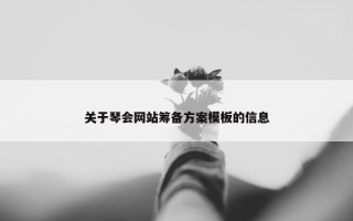 关于琴会网站筹备方案模板的信息