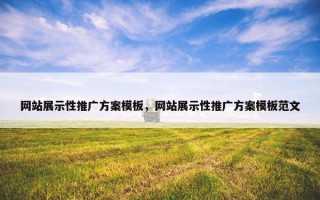 网站展示性推广方案模板，网站展示性推广方案模板范文