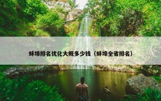 蚌埠排名优化大概多少钱（蚌埠全省排名）
