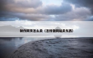 制作网页怎么卖（怎样做网站卖东西）