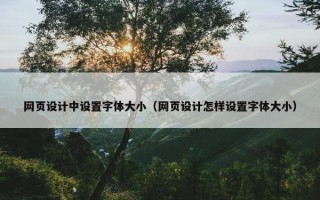 网页设计中设置字体大小（网页设计怎样设置字体大小）