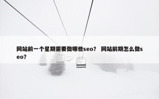 网站前一个星期需要做哪些seo？ 网站前期怎么做seo？