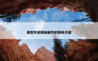 保定外贸网站制作的简单介绍