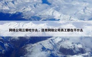网络公司三餐吃什么，这些网络公司员工都在干什么