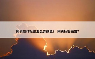 网页制作标签怎么弄颜色？ 网页标签设置？
