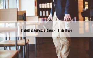 甘泉网站制作实力如何？ 甘泉简介？