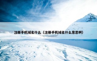 注册手机域名什么（注册手机域名什么意思啊）