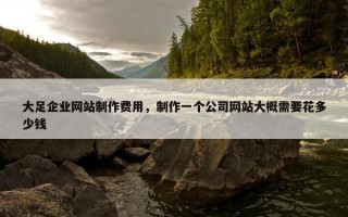 大足企业网站制作费用，制作一个公司网站大概需要花多少钱