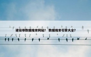 建设带数据搜索网站？ 数据搜索引擎大全？