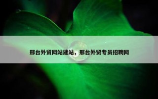 邢台外贸网站建站，邢台外贸专员招聘网