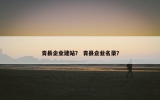 青县企业建站？ 青县企业名录？